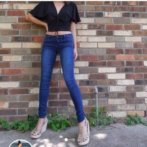 Flattering low rise skinny jeans
